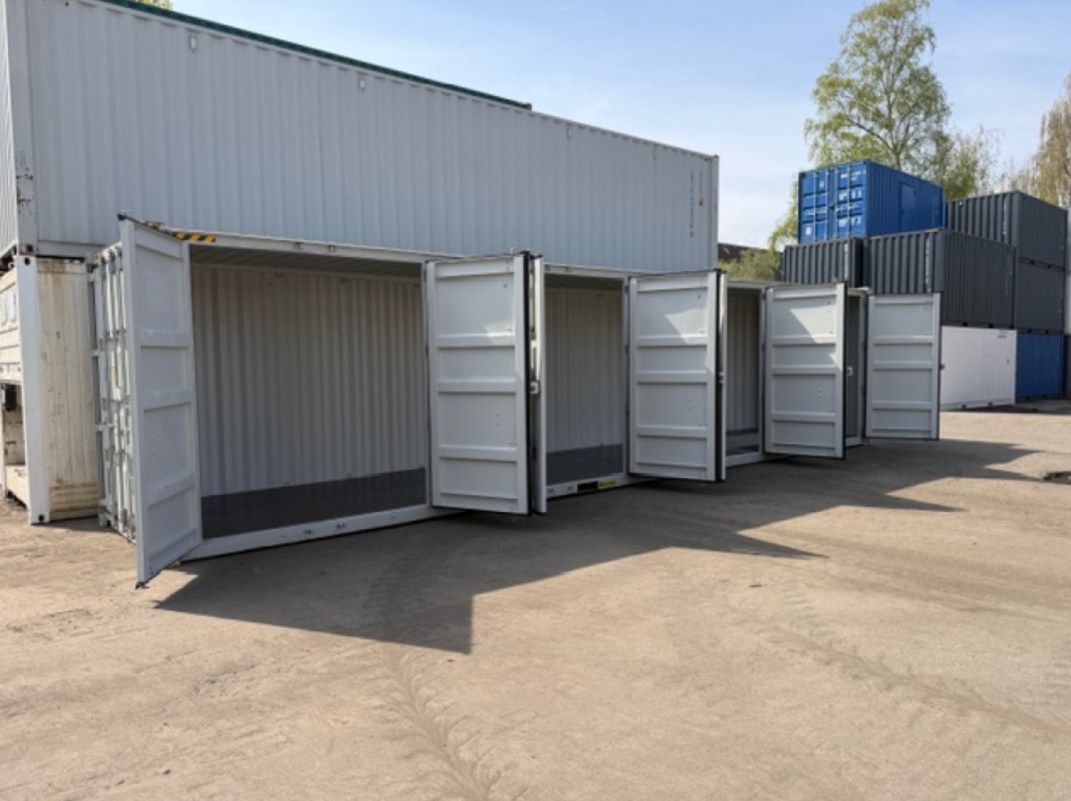 12m (40ft) High Cube Shipping Container - 2025 One-Trip 4-Door Multi-Access Unit (RAL 7035 Light Gray) | SA Depot 2