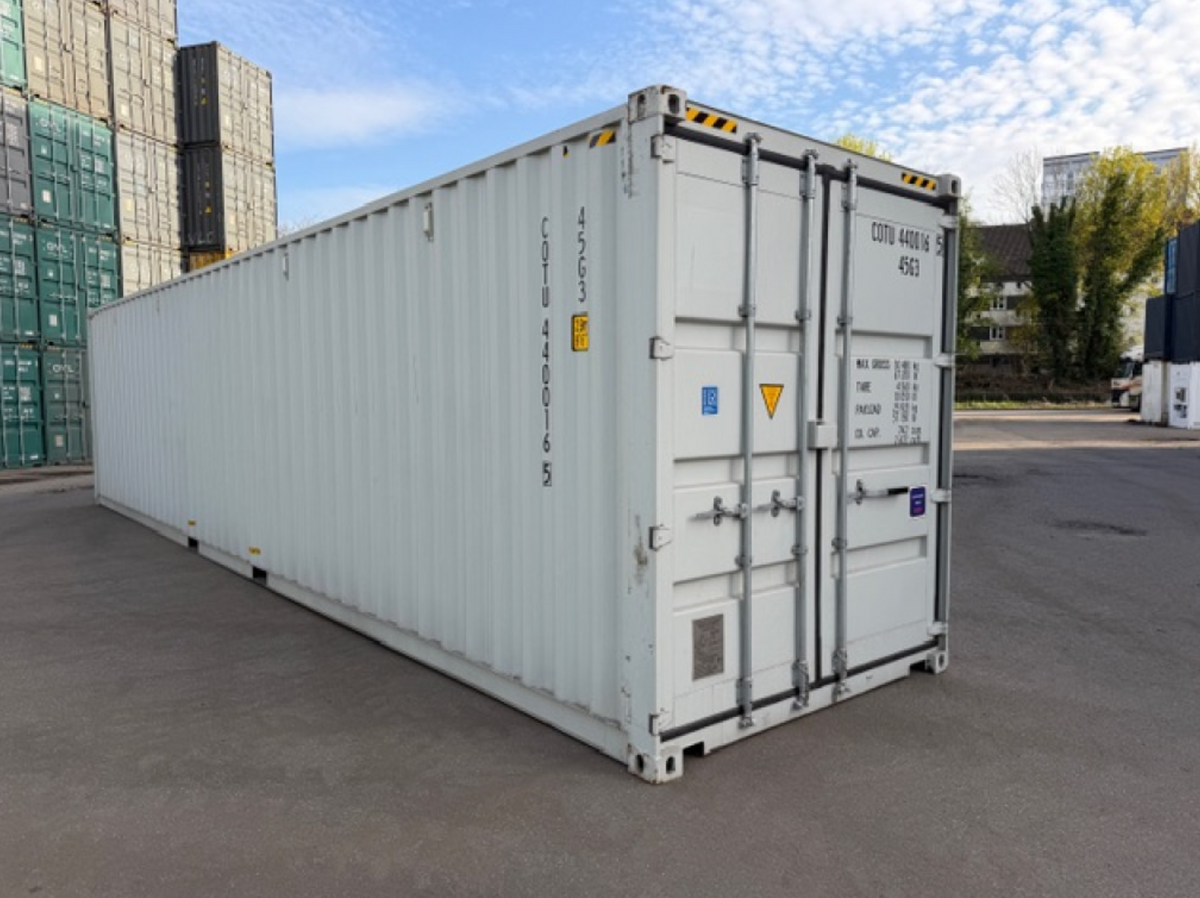 12m (40ft) High Cube Shipping Container - 2025 One-Trip 4-Door Multi-Access Unit (RAL 7035 Light Gray) | SA Depot 5