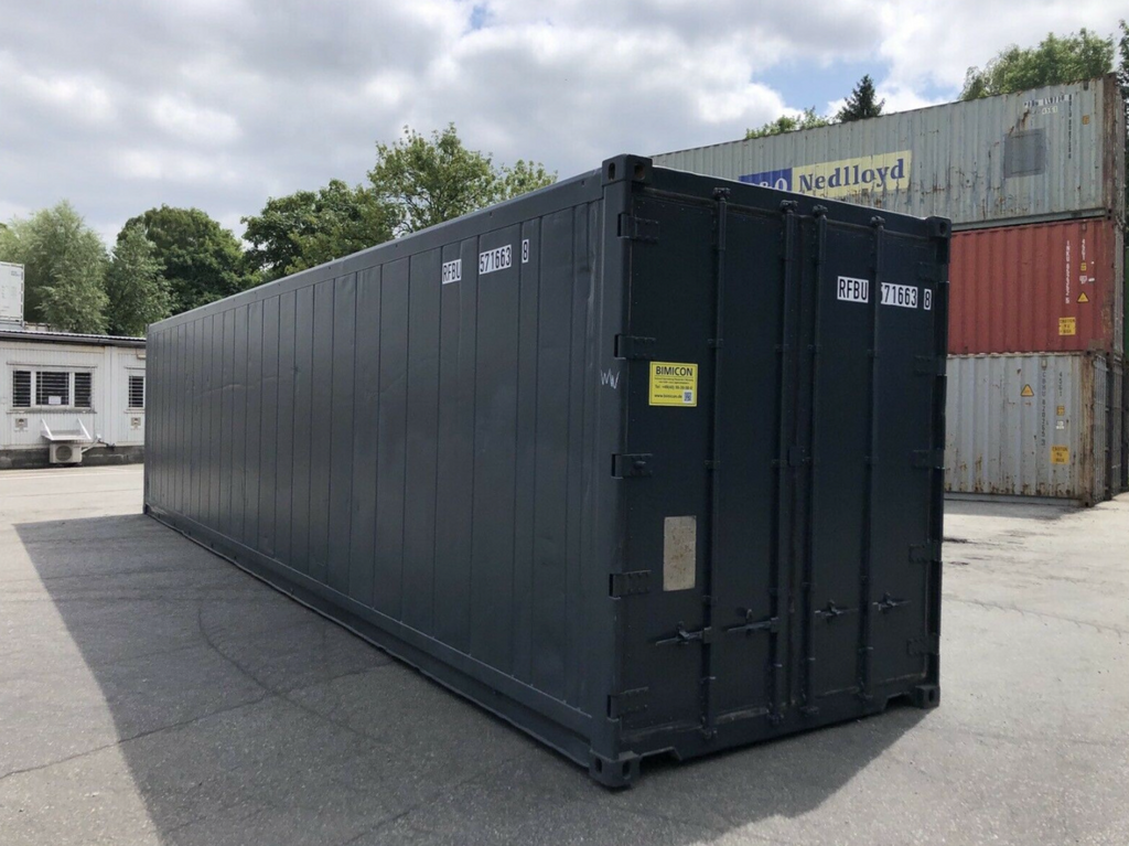 12m (40ft) High Cube Shipping Container - Insulated Thermal Storage Unit (Premium Matte Black) | SA 1