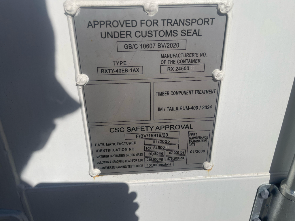 12m (40ft) High Cube Shipping Container - New One-Trip Double Door Unit (RAL 9010 Pure White) | SA Depot 4