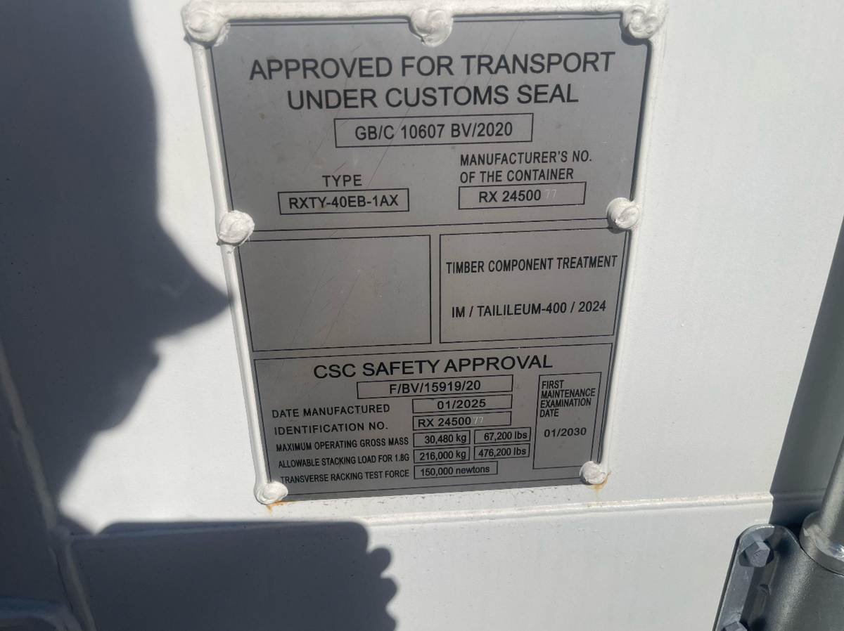 12m (40ft) High Cube Shipping Container - New One-Trip Double Door Unit (RAL 9010 Pure White) | SA Depot 4