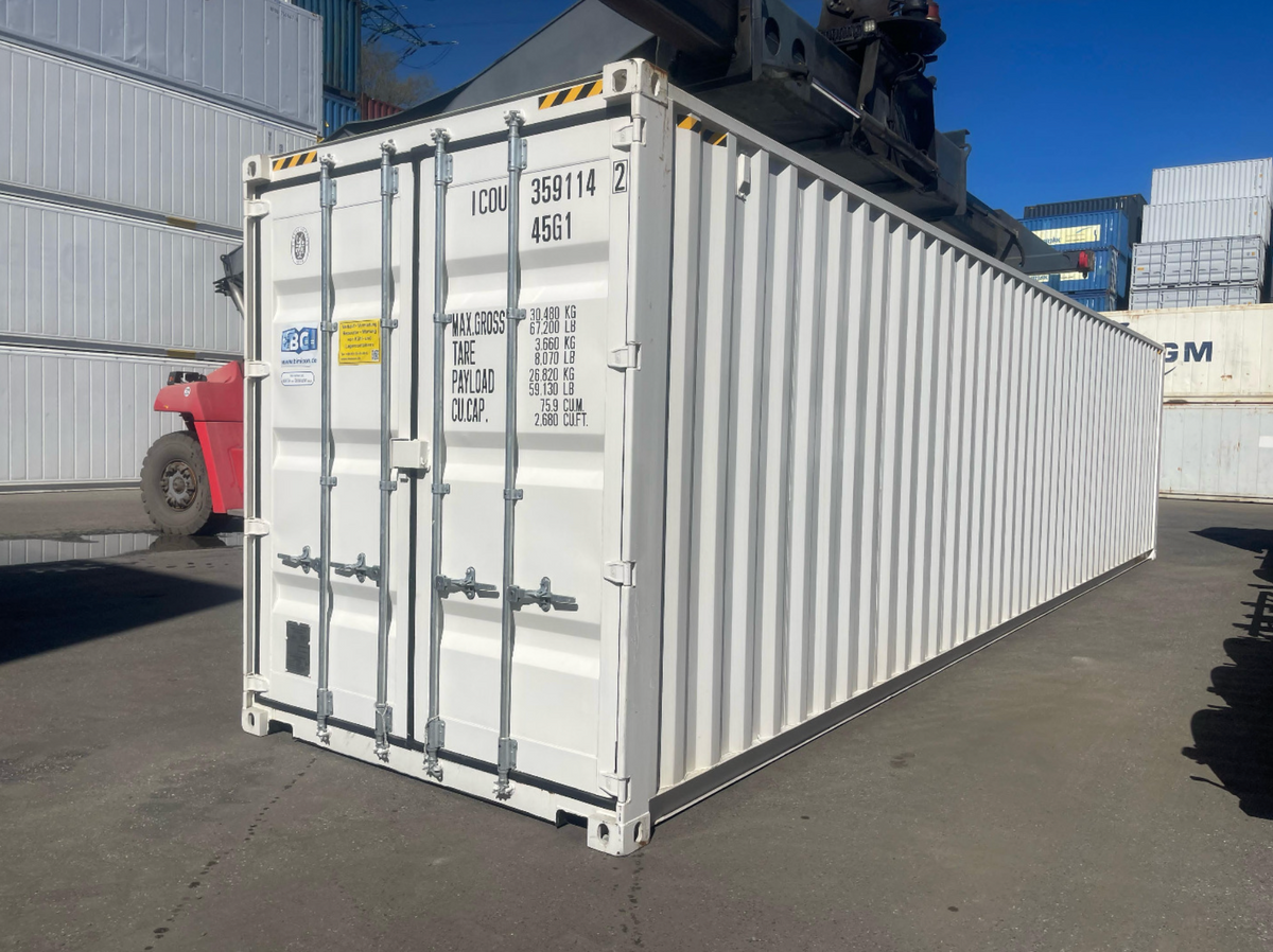 12m (40ft) High Cube Shipping Container - New One-Trip Double Door Unit (RAL 9010 Pure White) | SA Depot 7