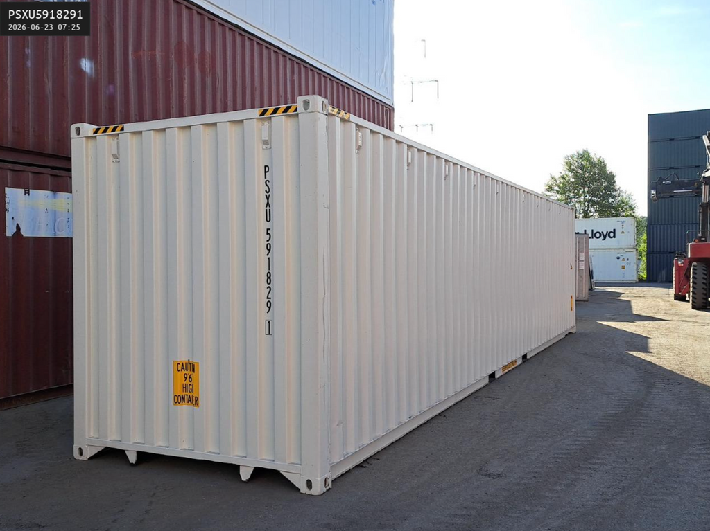 12m (40ft) High Cube Shipping Container - New One-Trip Storage Unit (RAL 9010 Pure White) | SA Depot 3