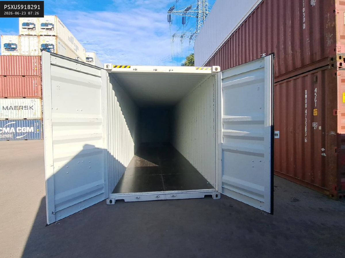12m (40ft) High Cube Shipping Container - New One-Trip Storage Unit (RAL 9010 Pure White) | SA Depot 4