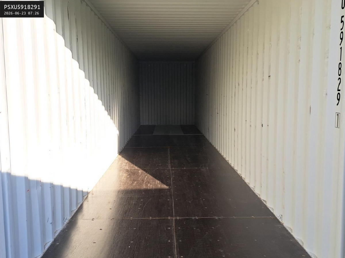 12m (40ft) High Cube Shipping Container - New One-Trip Storage Unit (RAL 9010 Pure White) | SA Depot 5